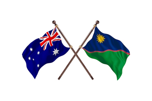 Australia versus Namibia Flags Background