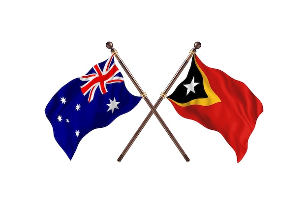 Australia versus TimorLeste Flags Background