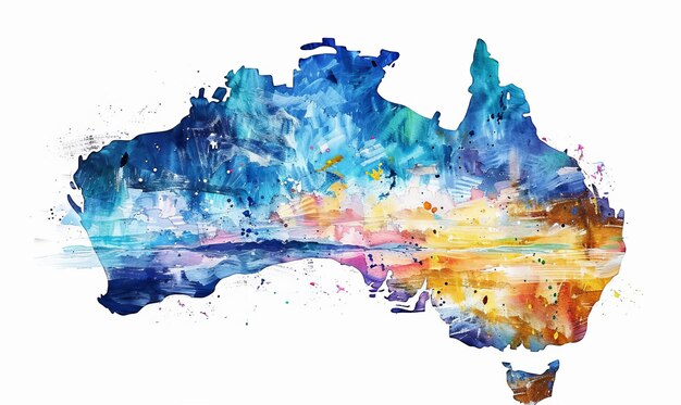 Photo australia watercolor minimalist