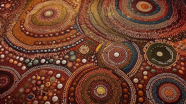 Australian Aboriginal traditional dot art texture background design pattern Generative AI