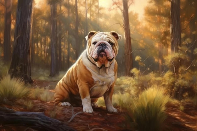 Australian bulldog in the natural environment