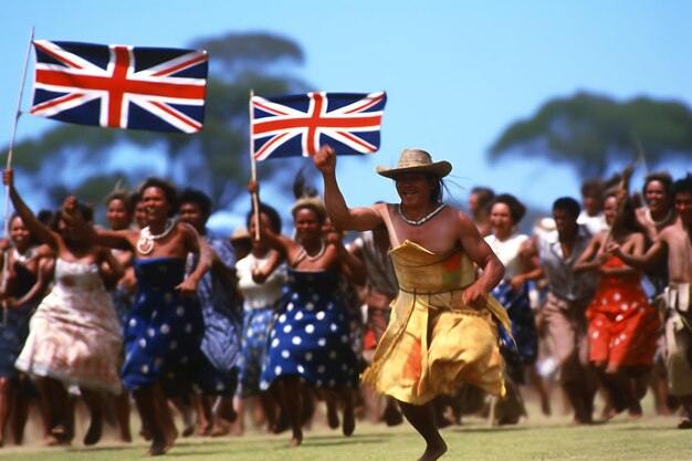 Photo australian cultural with flag background