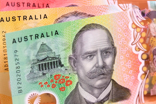 Photo australian dollars a business background