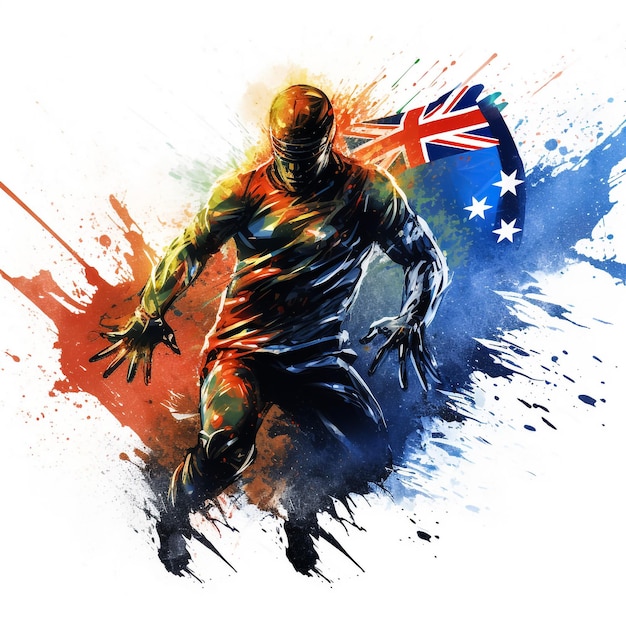 Australian flag made of colorful splashes