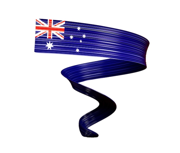 Australian flag wavy abstract background 3d illustration