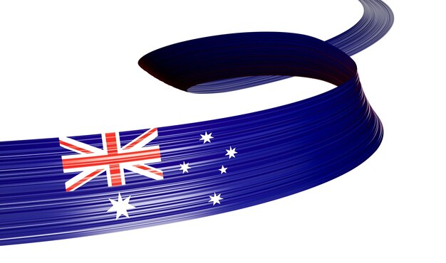 Australian flag wavy abstract background 3d illustration