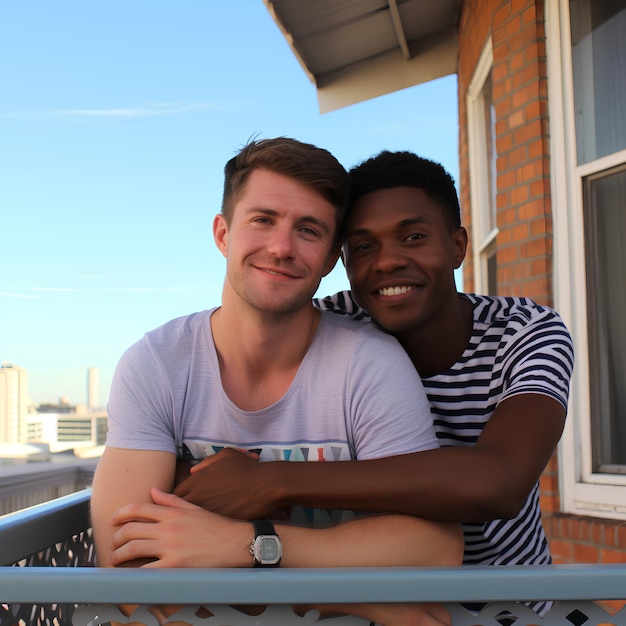 An Australian gay interracial couple