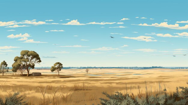 Photo australian landscape graphic novelinspired 8k resolution hunting scenes