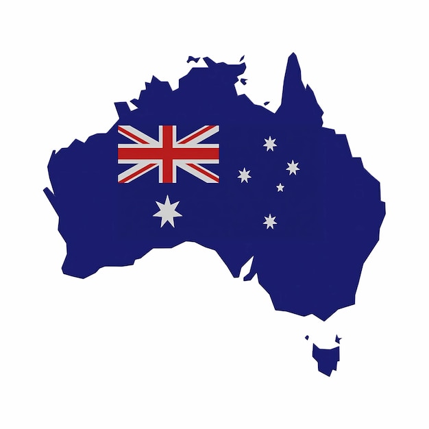 australian map with flag