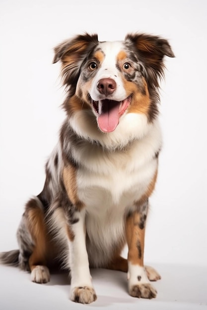 Photo australian shepherd dog perfil view