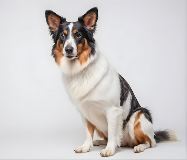 Australian shepherd dog sitting