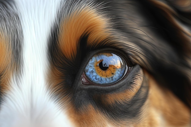 Australian Shepherd's oog in close-up