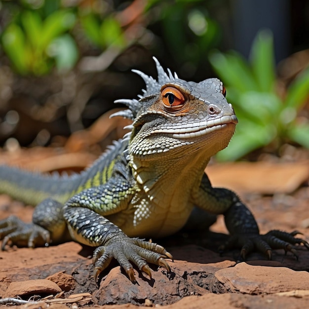 Photo australian water dragon lizard