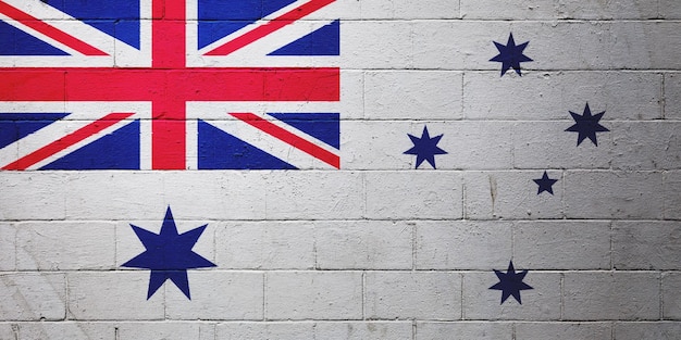 Australian White Ensign on a brick wall