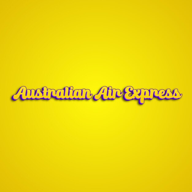 Foto australianairexpress tipografia 3d design giallo rosa bianco sfondo foto jpg