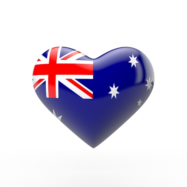 Australië hart vlag 3D-rendering