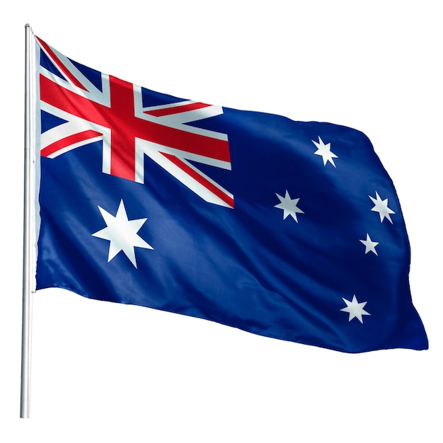 Australië png vlag zwaaiende sticker nationaal symbool transparante achtergrond