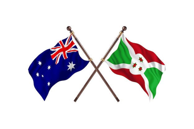 Australië versus Burundese vlaggenachtergrond