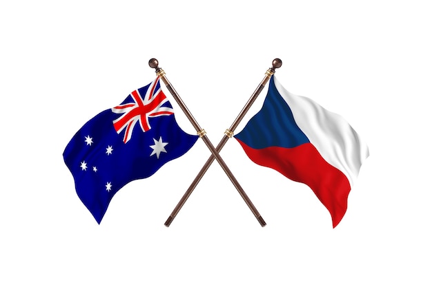 Australië versus Tsjechië vlaggen achtergrond