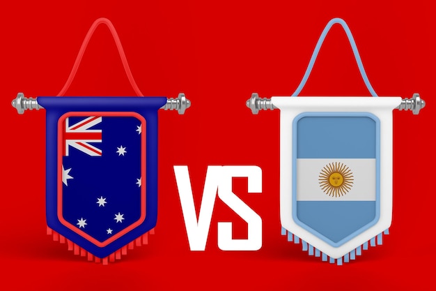 Australië VS Argentinië vlag banner