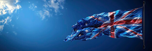 Australische vlag Nigeria op blauwe lucht