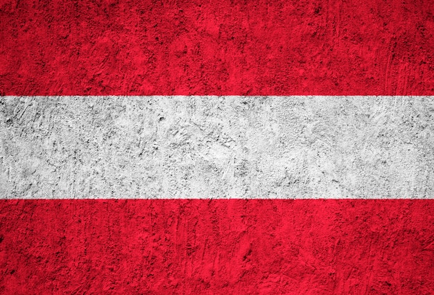 Austria flag painted on grunge wall