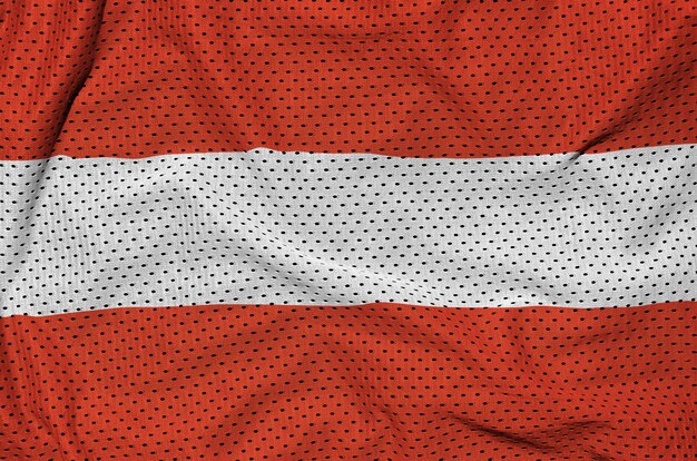 Photo austria flag printed on a polyester nylon sportswear mesh fabric