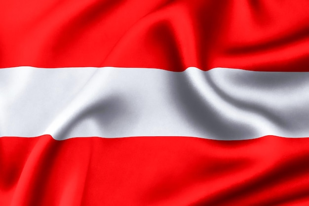 Austria flag of silk Austria Background 3D Render