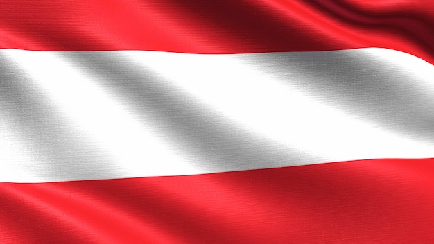 Austria flag, with waving fabric texture