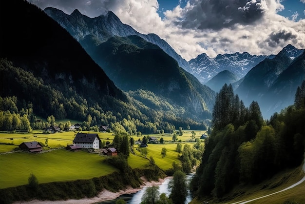 Photo austria's picturesque welterbespirale obertraun valleys and mountains are a sight to see