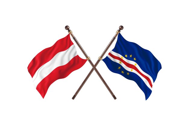 Austria versus Cabo Verde Two Countries Flags Background