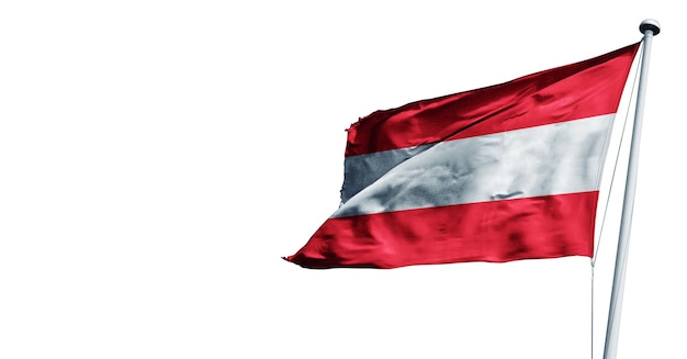 austria waving 3D render Flag, on a blue sky background. - image