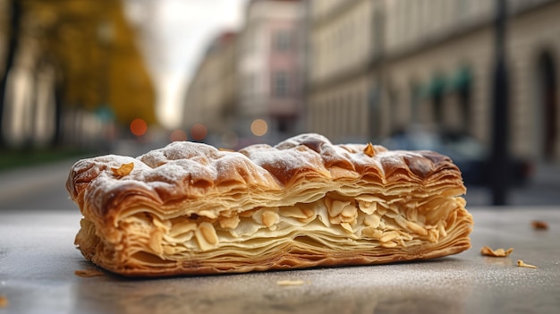 Austrian apfelstrudel in a viennese cafe setting