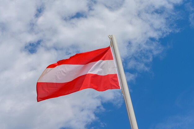 Austrian flag waving in the wind