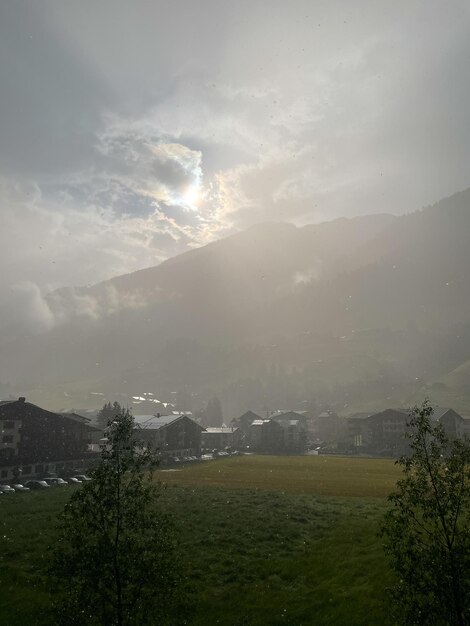 austrian mountains with weather