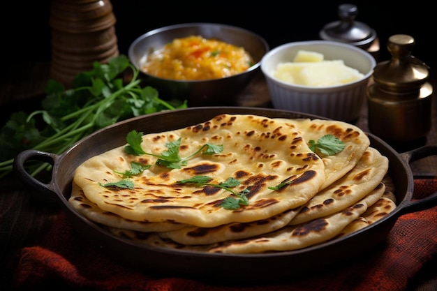 Foto l'autentico amritsari aloo paratha il popolare cibo di strada alou paratha o alu paratha immagine