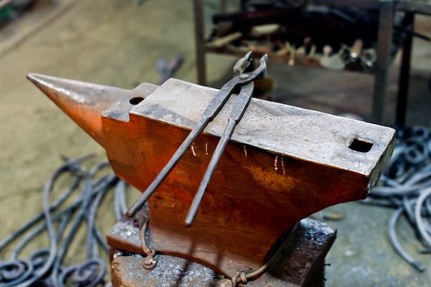 Authentic anvil in the blacksmith