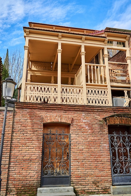 Authentic architecture of a cozy area of the old city of Tbilisi.