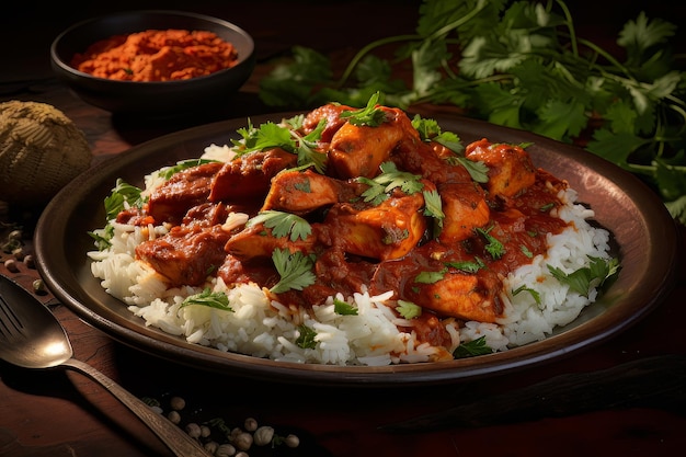 Authentic chicken tikka masala indian food