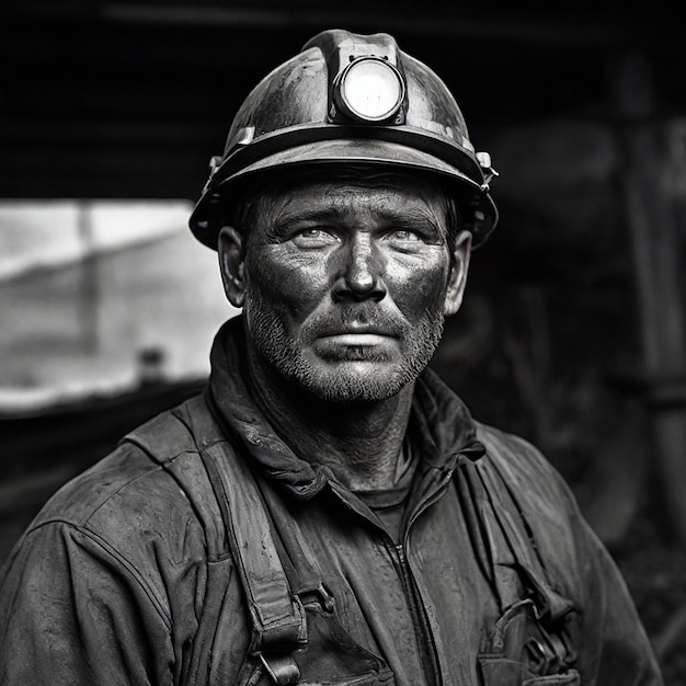 Photo authentic coal miner working underground professional photo