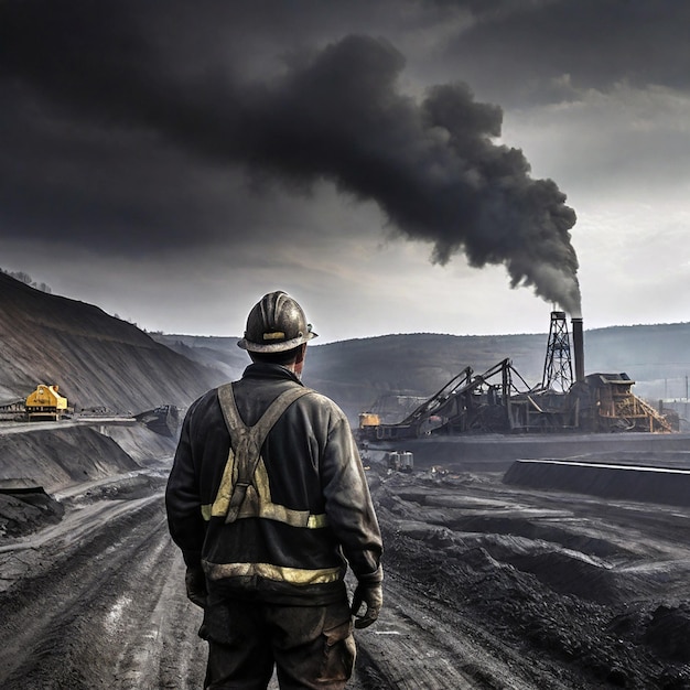 Authentic Coal Miner Working Underground Professional Photo