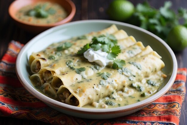 Authentic enchiladas verdes