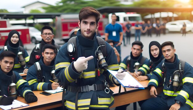 Подлинный пожарный общинный охват Кандид ежедневное участие в общественном образовании и ро