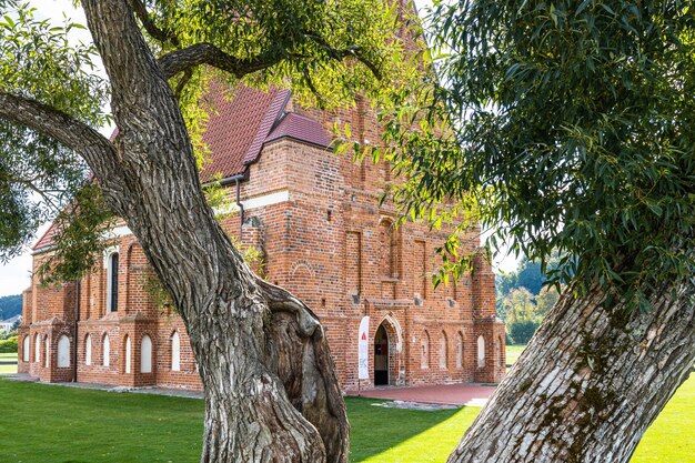 Authentic gothic Zapyskis church of St John the Baptist, Lithuania