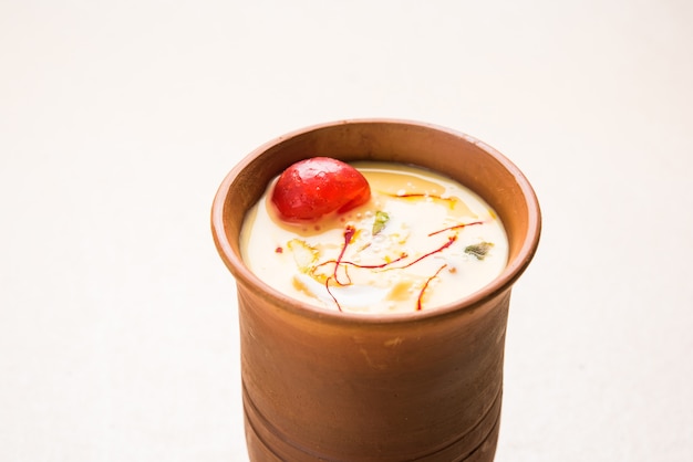 Authentic Indian cold drink made up of curd milk and malai called Lassi