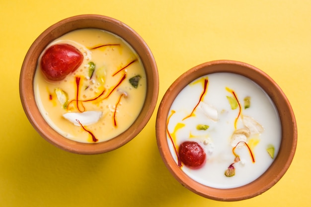 Authentic Indian cold drink made up of curd milk and malai called Lassi