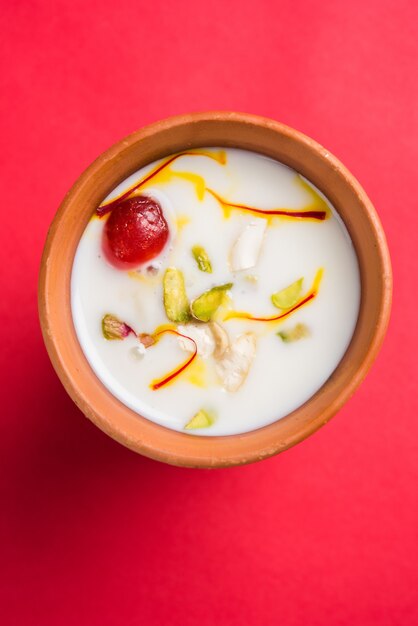 Authentic Indian cold drink made up of curd milk and malai called Lassi