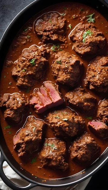 Photo authentic indonesian beef rendang is halal