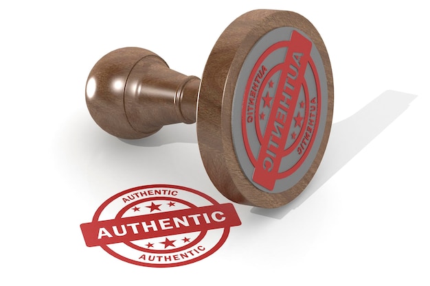 authentic mark with wooden stamp