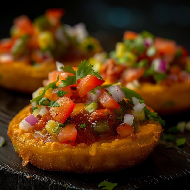 Authentic Mexican Food Sopes Studio Photo 4k Macro Image